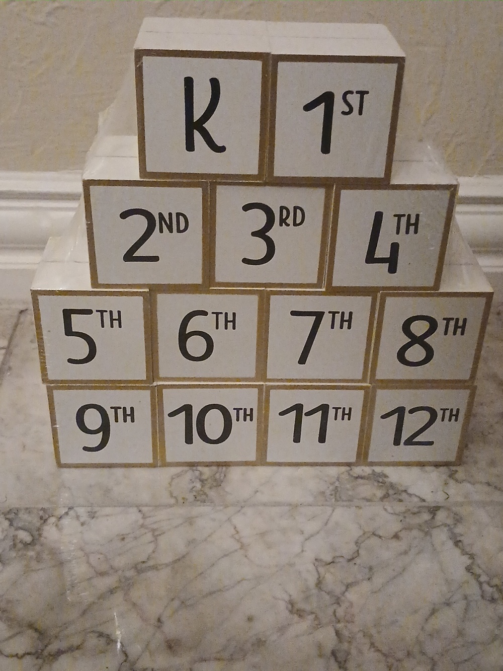 Graduation Photo Block Set in White and Gold - Celebrate Milestones